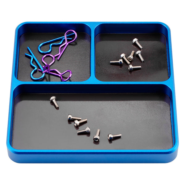 Powerhobby Metal Screw Tray w Magnetic Pad Holder Blue
