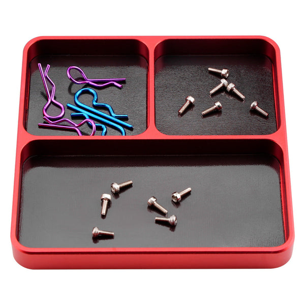 Powerhobby Metal Screw Tray w Magnetic Pad Holder Red