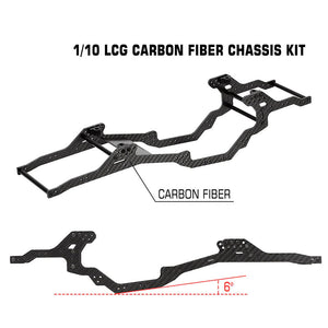 Powerhobby LCG Carbon Fiber Chassis Kit Frame for 1/10 Axial SCX10 & SCX10 II