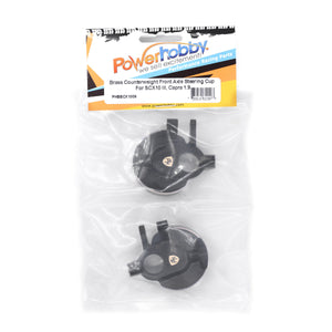 Powerhobby Brass Front Portal Steering Knuckles Black Axial Capra / SCX10 III