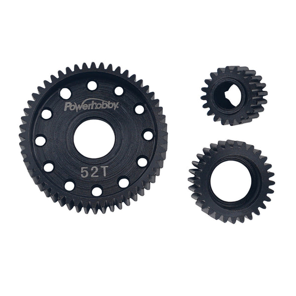 Powerhobby Steel Locked Transmission Gear Set (3) Axial SCX10 AX10 Wraith SMT10