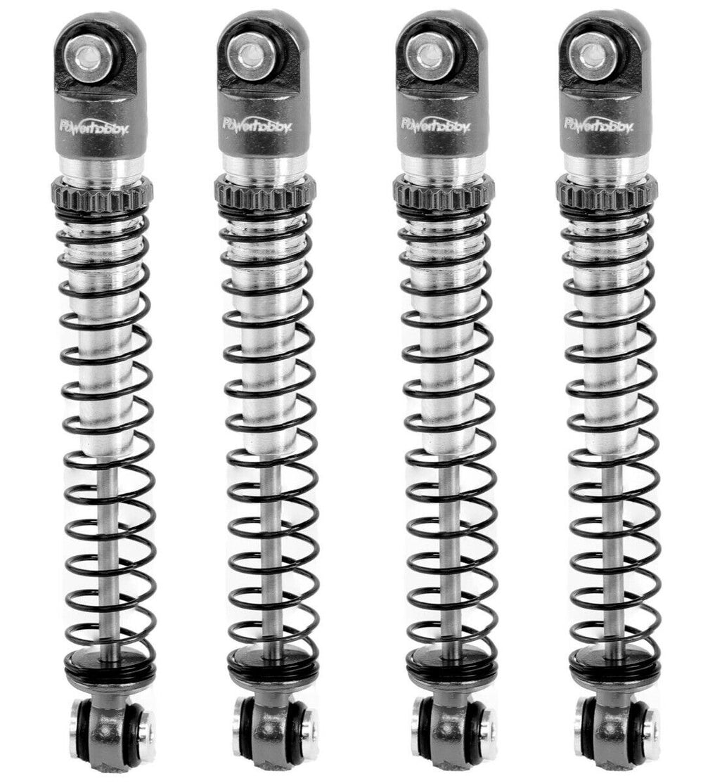 Powerhobby Aluminum 54mm Long Travel Shocks 1/24 Axial SCX24 Jeep Bronco Grey