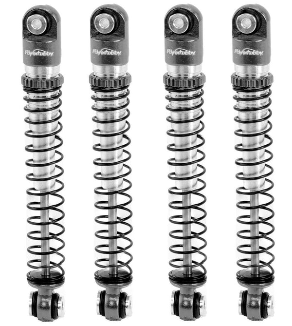Powerhobby Aluminum 54mm Long Travel Shocks 1/24 Axial SCX24 Jeep Bronco Grey