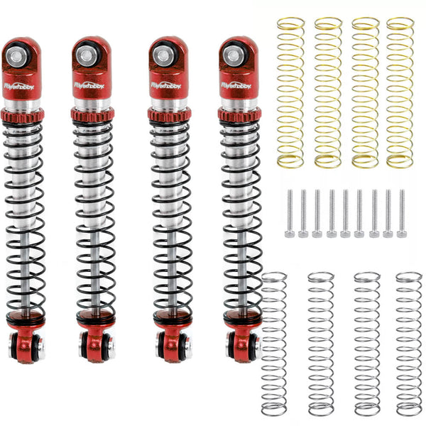 Powerhobby Aluminum 54mm Long Travel Shocks 1/24 Axial SCX24 Jeep Bronco Red