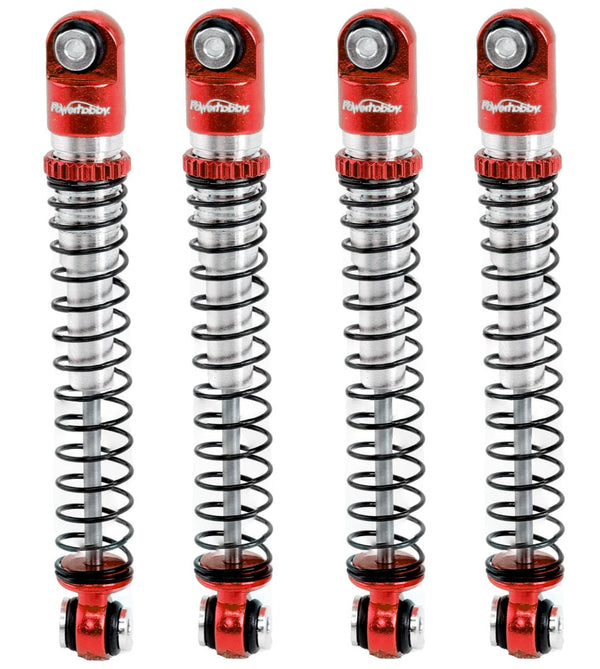 Powerhobby Aluminum 54mm Long Travel Shocks 1/24 Axial SCX24 Jeep Bronco Red