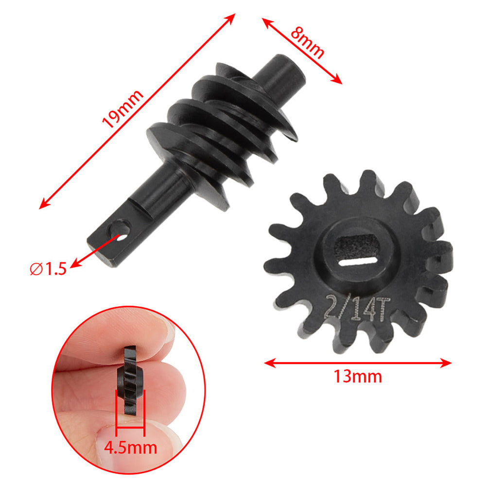 Powerhobby Axial SCX24 Steel Overdrive Gears Diff Worm Set 2T/14T Overdrive 23%