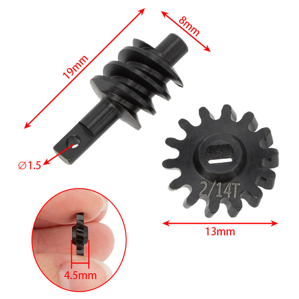 Powerhobby Axial SCX24 Steel Overdrive Gears Diff Worm Set 2T/14T Overdrive 23%