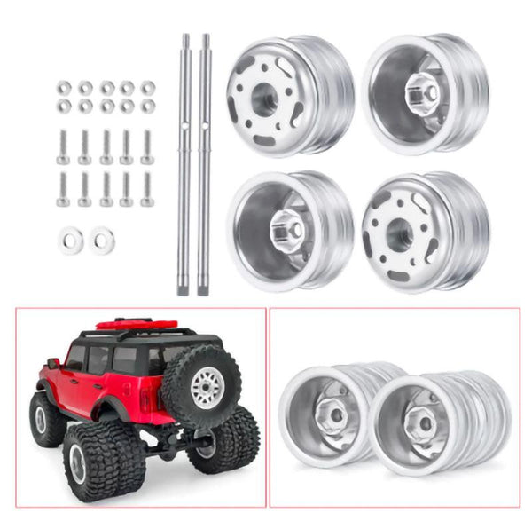 Powerhobby 1/24 Axial SCX24 Aluminum Dually Wheels w/Driver Shaft — SCX24 Parts