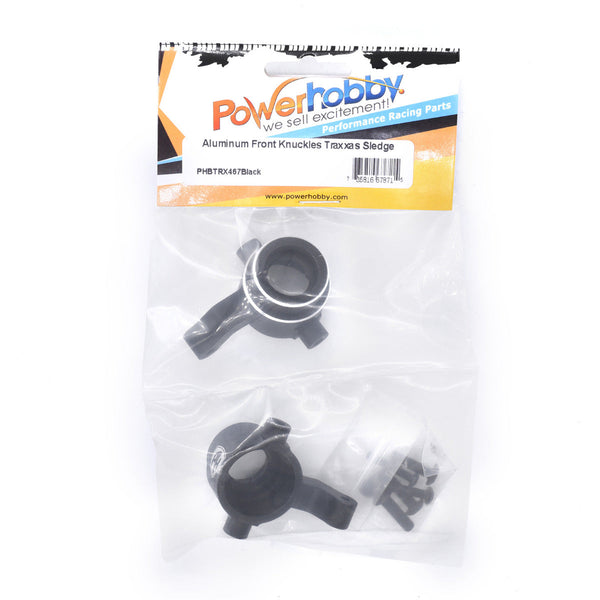 Powerhobby Aluminum Front Knuckles FOR Traxxas Sledge Black
