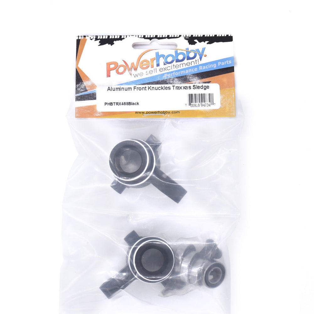 Powerhobby Aluminum Front Knuckles with Bearings FOR Traxxas Sledge Black