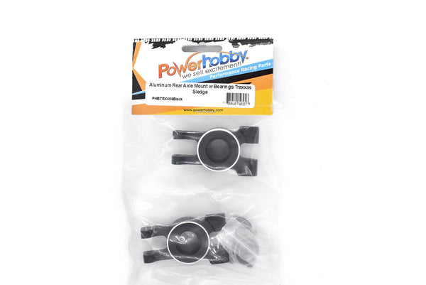 Powerhobby Aluminum Rear Axle Mount w Bearings FOR Traxxas Sledge Black
