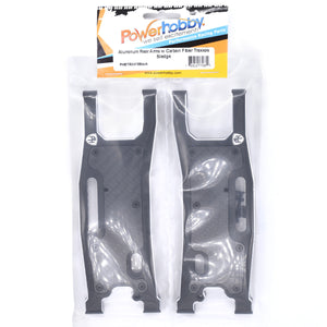 Powerhobby Aluminum Rear Arms w Carbon Fiber Dust Cover FOR  Traxxas Sledge Black