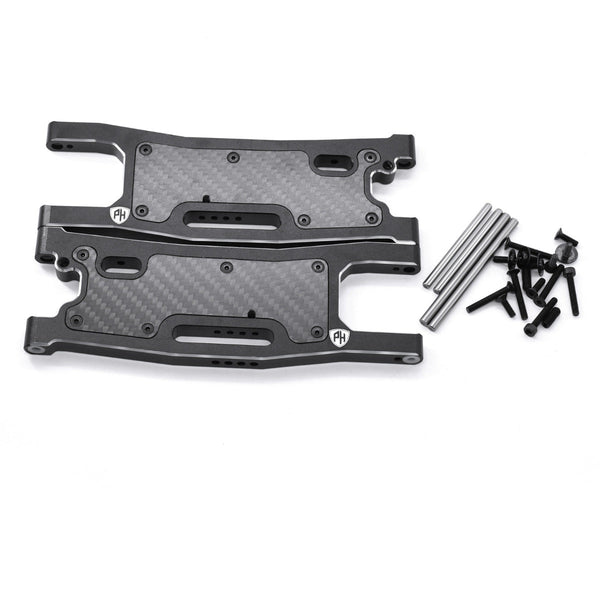 Powerhobby Aluminum Rear Arms w Carbon Fiber Dust Cover FOR  Traxxas Sledge Black