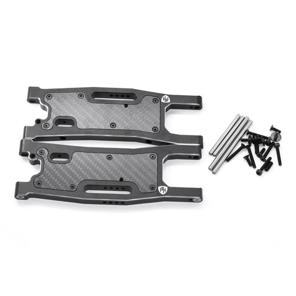 Powerhobby Aluminum Rear Arms w Carbon Fiber Dust Cover FOR  Traxxas Sledge Black