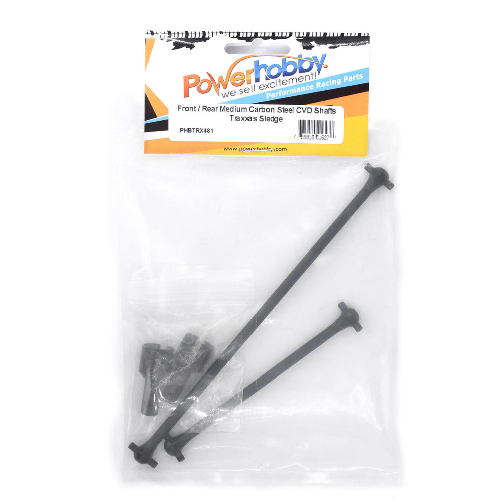 Powerhobby Front / Rear Carbon Steel CVD Shafts Black FOR Traxxas Sledge