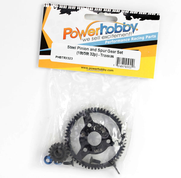 Powerhobby Hardened Steel 58T Spur Gear / 18T Pinion FOR Traxxas 2WD