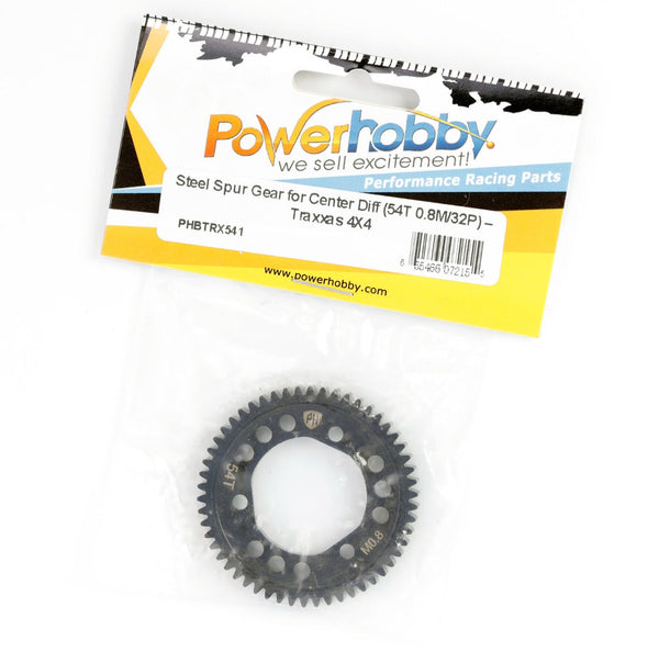 Powerhobby Hardened Steel Spur Gear for Center Diff 54T 0.8 32P FOR Traxxas 4x4