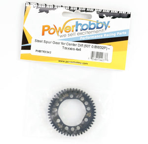 Powerhobby Hardened Steel Spur Gear for Center Diff 50T 0.8 32P FOR Traxxas 4x4