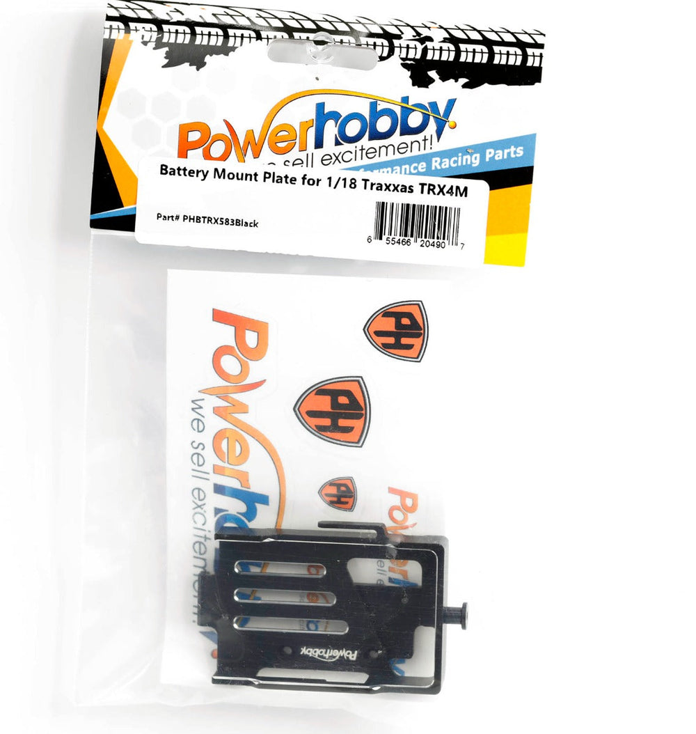 Powerhobby Aluminum Battery Mount Plate FOR Traxxas TRX-4M Black TRX4M