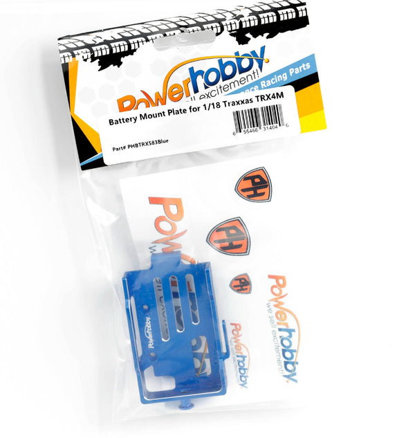 Powerhobby Aluminum Battery Mount Plate FOR Traxxas TRX-4M Blue TRX4M
