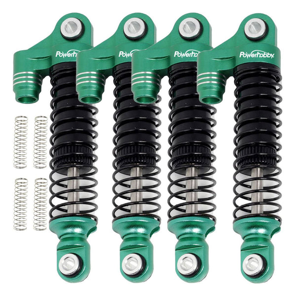 Power Hobby Aluminum 51mm Long Travel Shocks, Green, for Traxxas