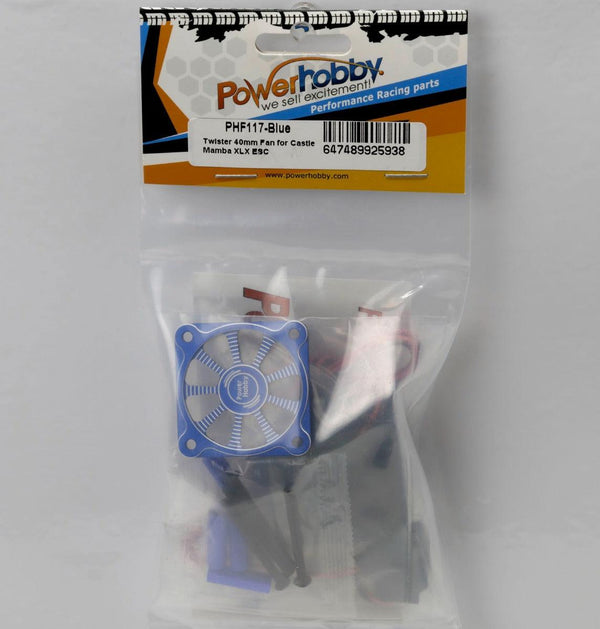 Powerhobby Twister Castle Mamba XLX ESC High Speed Aluminum Cooling Fan Blue