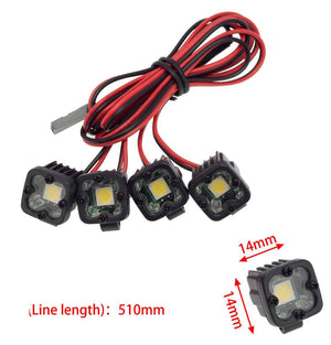 PowerHobby RC 4 Single LED Lights Headlights Spotlight for 1/10 1/8