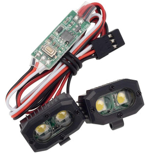 PowerHobby RC Double lamp LED Lights Headlights Spotlight w/ Controller for 1/10 1/8