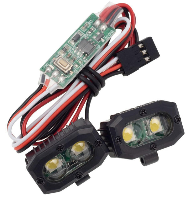 PowerHobby RC Double lamp LED Lights Headlights Spotlight w/ Controller for 1/10 1/8