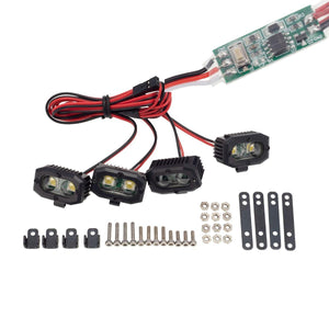 PowerHobby RC 4 Dual LED Lights Headlights Spotlight w/ Controller for 1/10 1/8