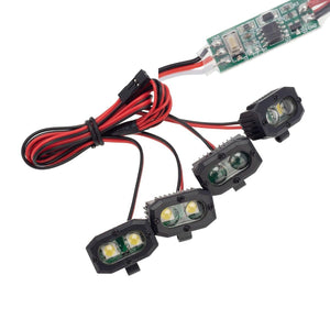 PowerHobby RC 4 Dual LED Lights Headlights Spotlight w/ Controller for 1/10 1/8