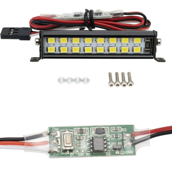 PowerHobby 52MM RC Double Row 16 LED Lightbar w/Controller for 1/10 1/8