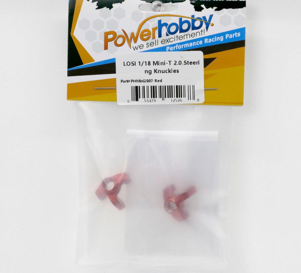 PowerHobby LOSI 1/18 Mini-T 2.0 Aluminum Front Knuckles MiniT Red
