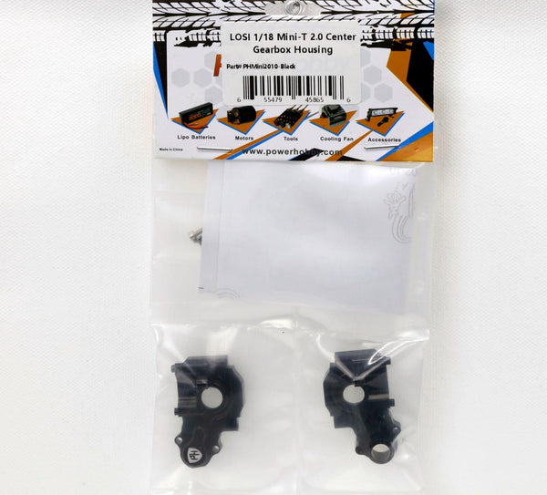 PowerHobby LOSI 1/18 Mini-T 2.0 Aluminum Rear Gearbox Housing MiniT Black