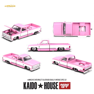 (Pre-Order) Mini GT x Kaido House Silverado Dually Pink 1:64