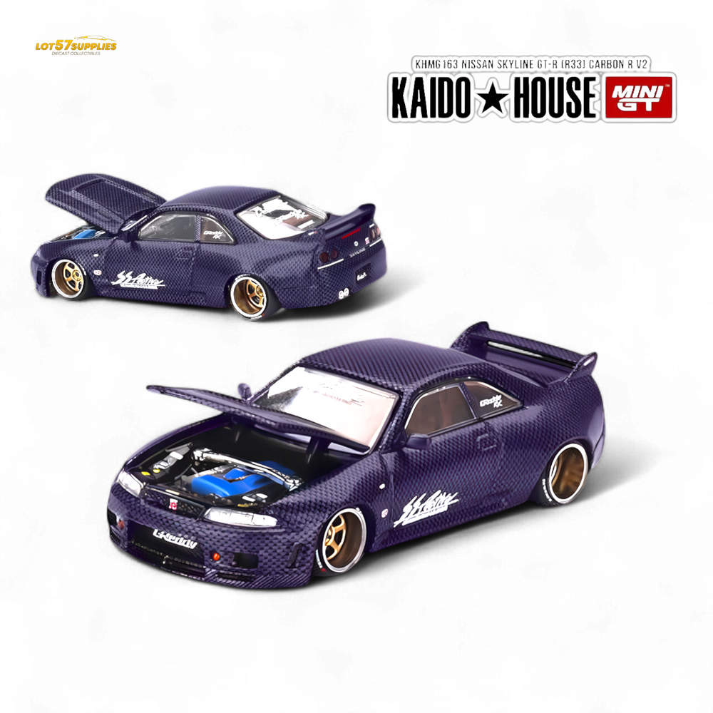 Mini GT x Kaido House Nissan Skyline GT-R (R33) Purple Active Carbon R V2 1:64 KHMG163