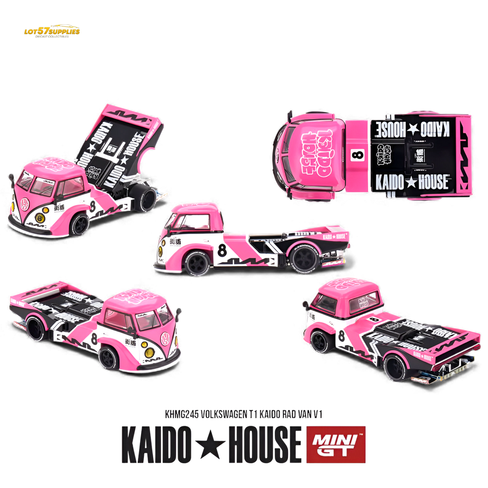 (Pre-Order) Mini GT x Kaido House Volkswagen T1 Pink 1:64