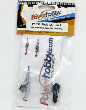 Powerhobby 25T Aluminum Clamping Servo Horn Black