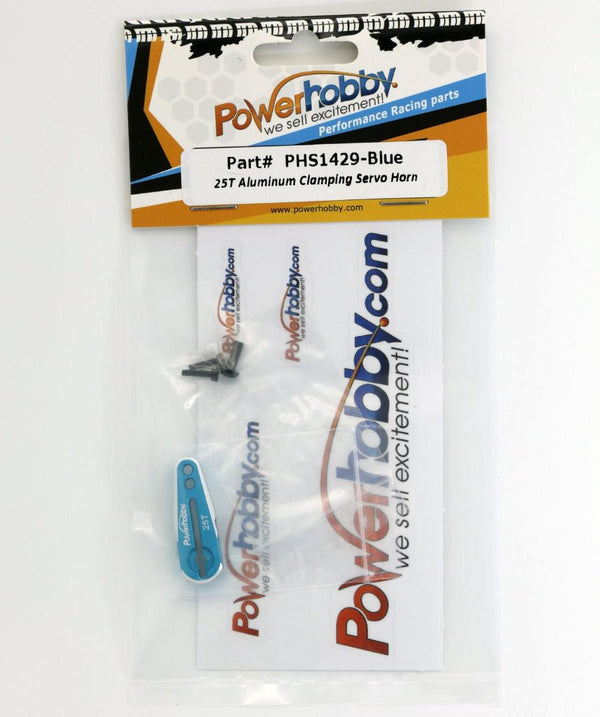 Powerhobby 25T Aluminum Clamping Servo Horn Blue