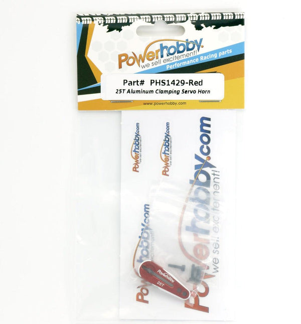 Powerhobby 25T Aluminum Clamping Servo Horn Red