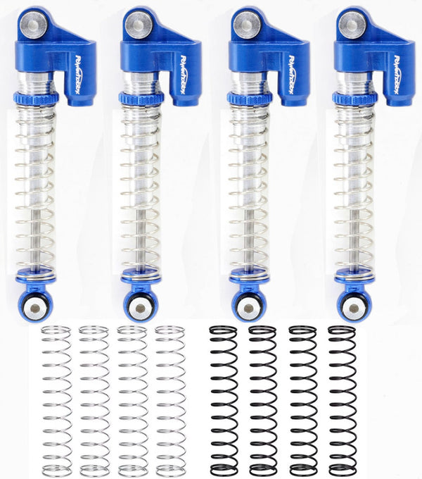 Powerhobby Axial SCX24 Aluminum Threaded Long Travel Shocks Micro Crawler Blue