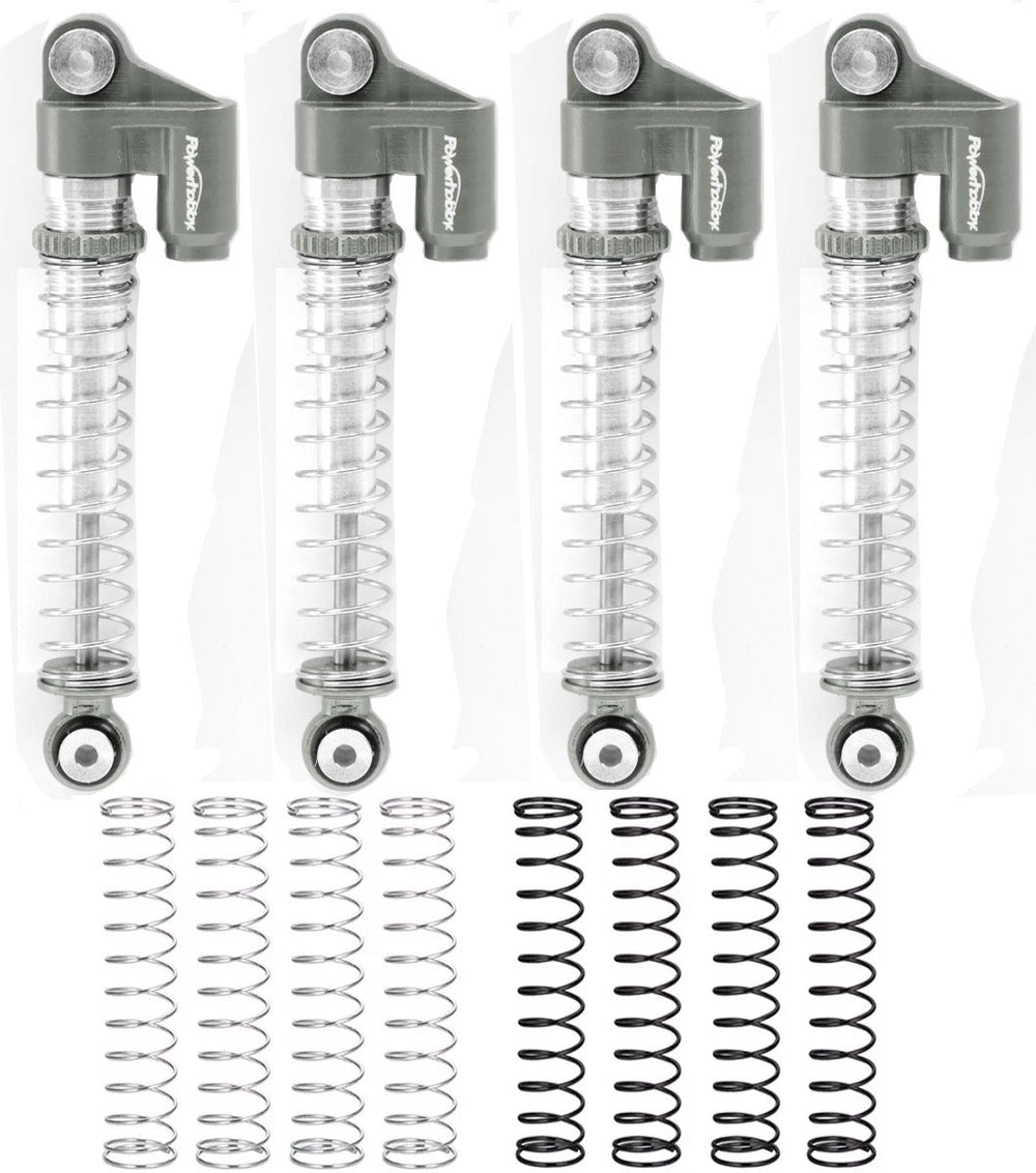 Powerhobby Axial SCX24 Aluminum Threaded Long Travel Shocks Micro Crawler Grey