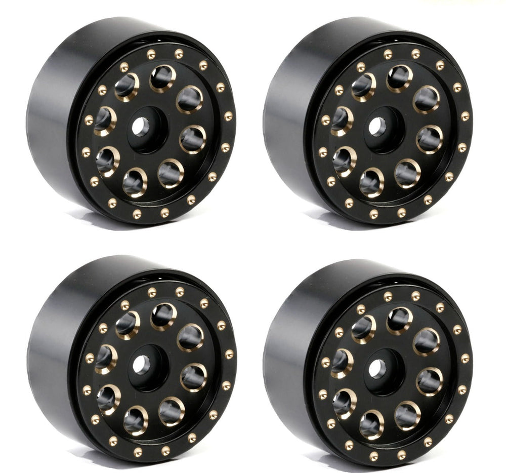 Powerhobby 1.0" Brass Beadlock Crawler Wheels 1/24 Axial SCX24 Jeep Bronco
