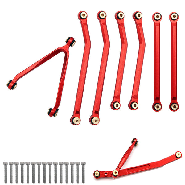 Powerhobby Aluminum SCX24 C10 Jeep High Clearance Chassis Links Set 133.7mm RED