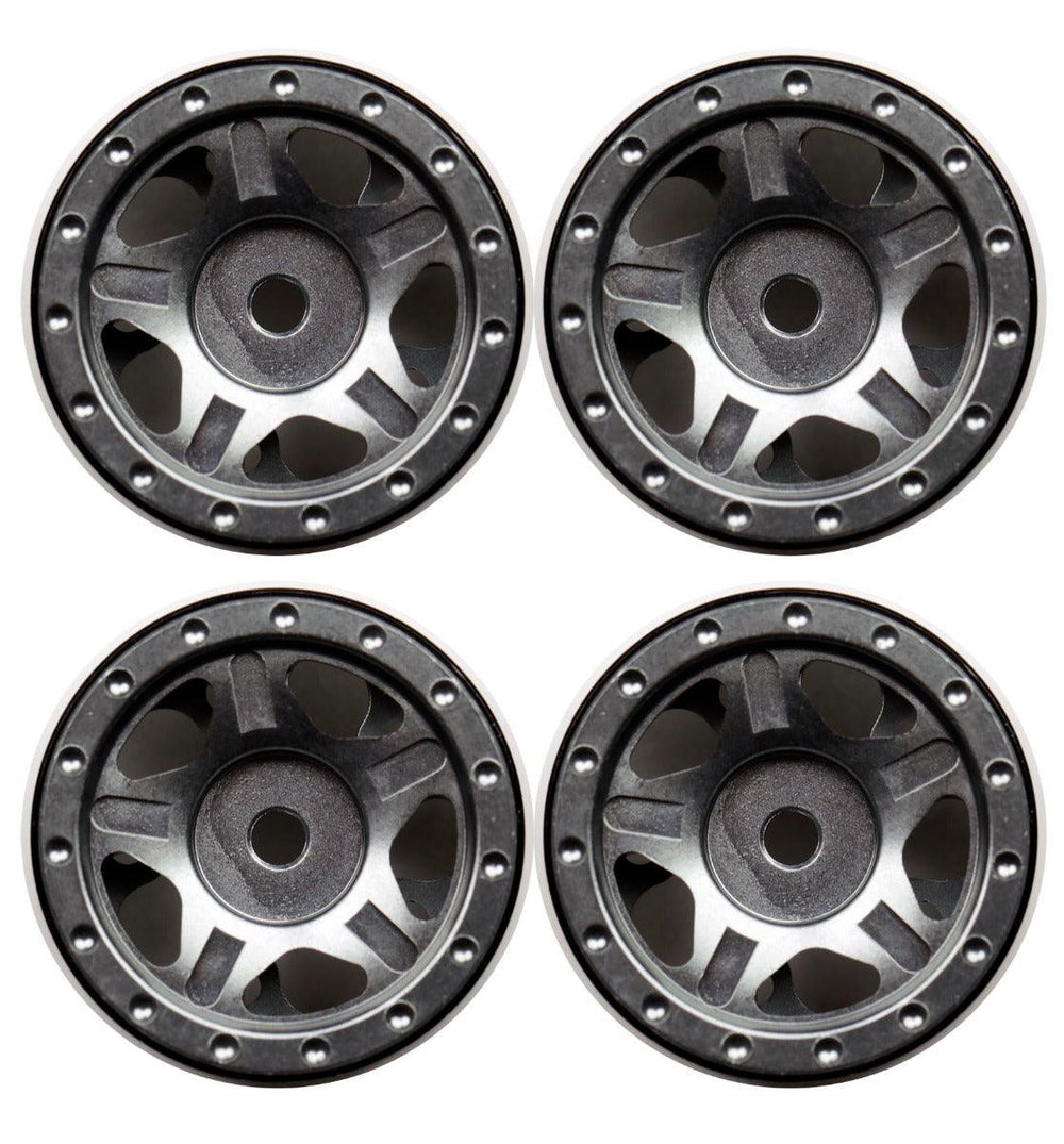 Powerhobby Axial SCX24 C10 Jeep Deadbolt Aluminum Beadlock Wheels Rims Grey