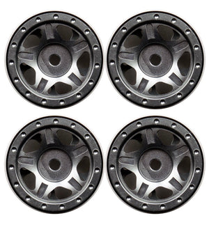 Powerhobby Axial SCX24 C10 Jeep Deadbolt Aluminum Beadlock Wheels Rims Grey