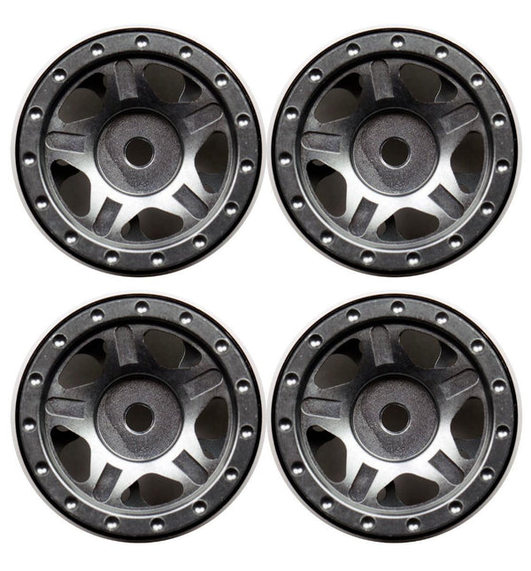 Powerhobby Axial SCX24 C10 Jeep Deadbolt Aluminum Beadlock Wheels Rims Grey
