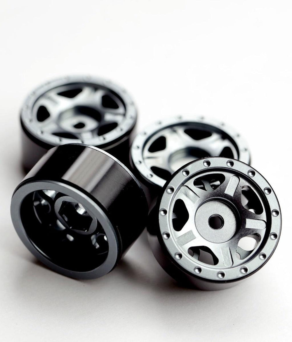 Powerhobby Axial SCX24 C10 Jeep Deadbolt Aluminum Beadlock Wheels Rims Grey