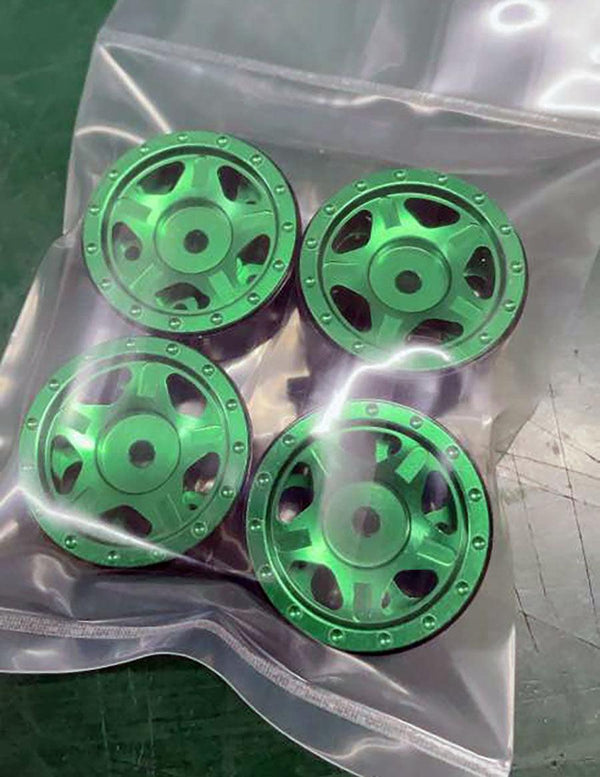Powerhobby Axial SCX24 C10 Jeep Deadbolt Aluminum Beadlock Wheels Rims Green