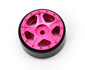 Powerhobby Z2 1.0" Aluminum Beadlock Crawler Wheels Pink 1/24 Axial SCX24 C10